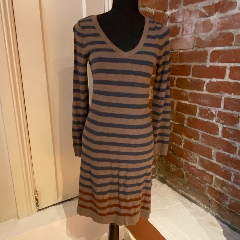 Peruvian Connection POMATA STRIPE COTTON DRESS SZ
